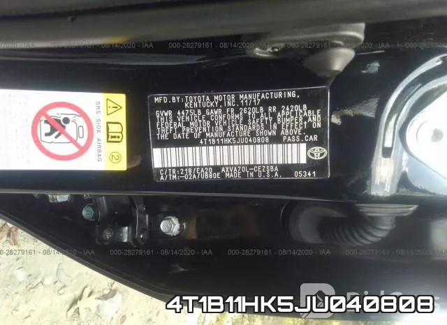 4T1B11HK5JU040808 фото 10