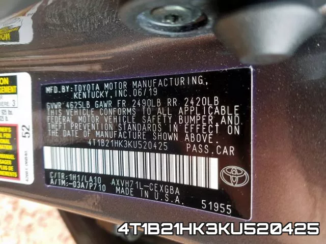 4T1B21HK3KU520425 фото 2