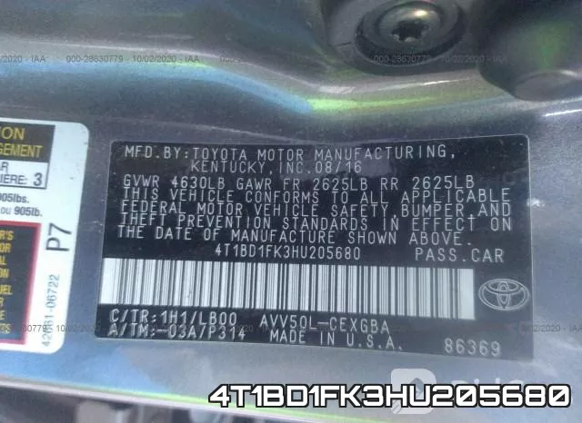 4T1BD1FK3HU205680 фото 9