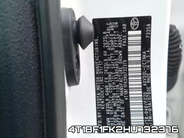 4T1BF1FK2HU732376 фото 2