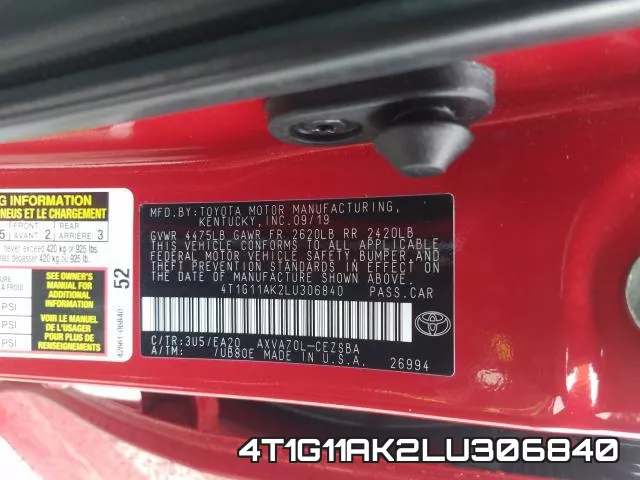 4T1G11AK2LU306840 фото 2