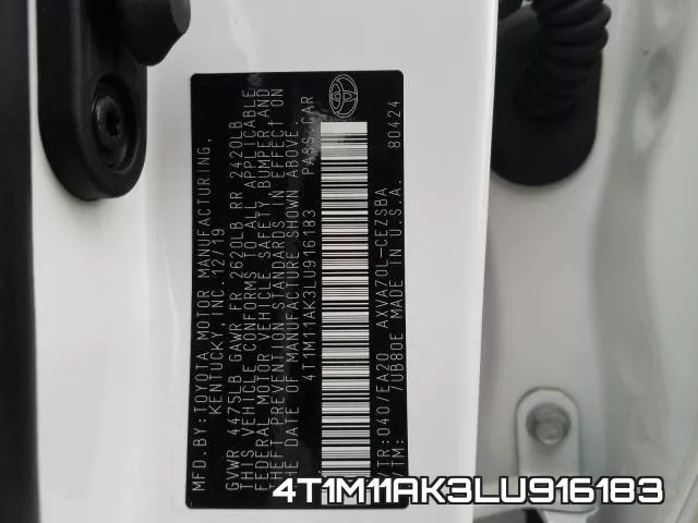 4T1M11AK3LU916183 фото 2