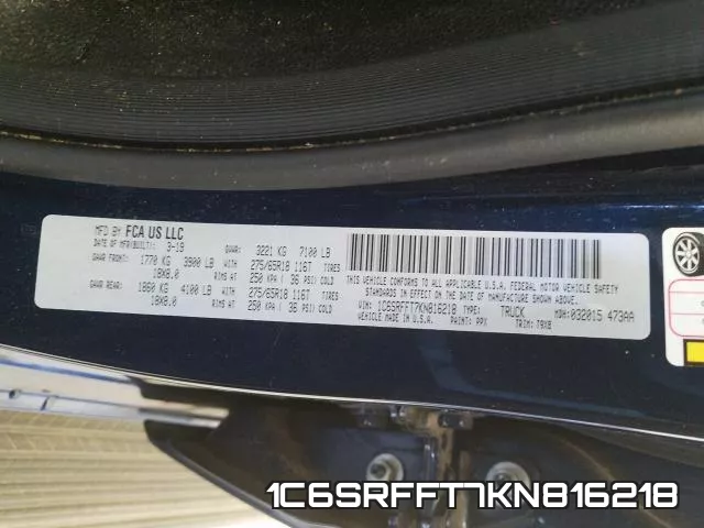1C6SRFFT7KN816218 фото 2