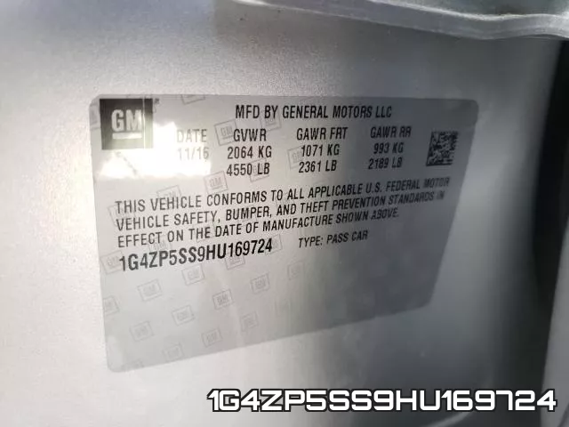 1G4ZP5SS9HU169724 фото 2