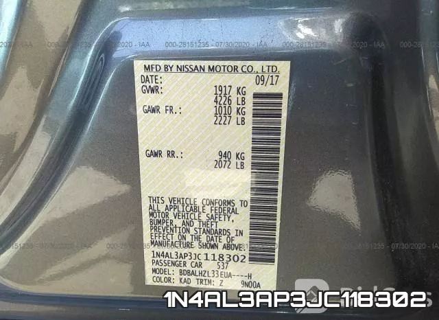1N4AL3AP3JC118302 фото 10