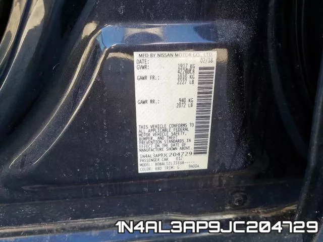 1N4AL3AP9JC204729 фото 2