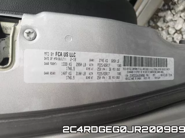 2C4RDGEG0JR200989 фото 2