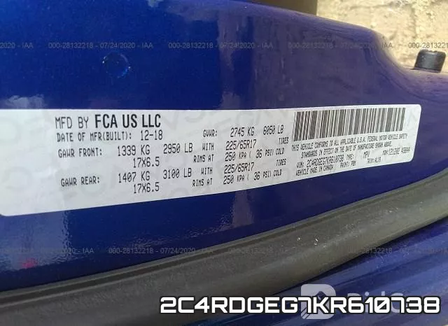 2C4RDGEG7KR610738 фото 8