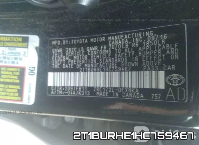 2T1BURHE1HC759467 фото 10