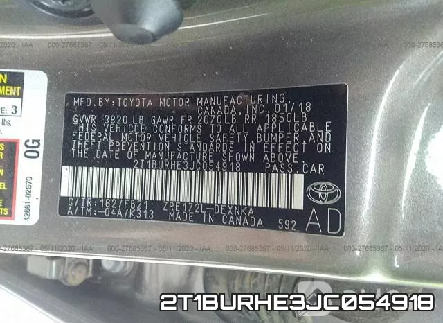 2T1BURHE3JC054918 фото 10