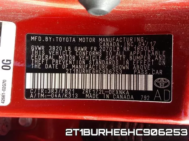 2T1BURHE6HC906253 фото 2