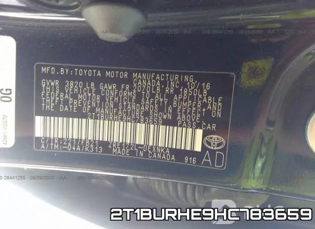 2T1BURHE9HC783659 фото 10