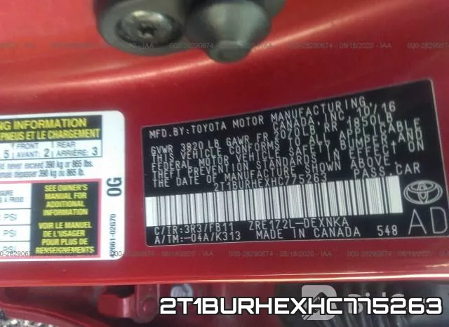 2T1BURHEXHC775263 фото 10