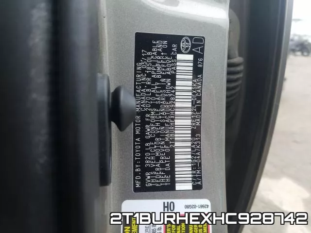 2T1BURHEXHC928742 фото 2