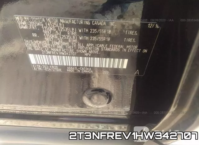 2T3NFREV1HW342707 фото 9