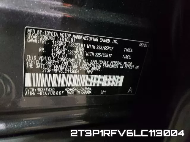 2T3P1RFV6LC113004 фото 2