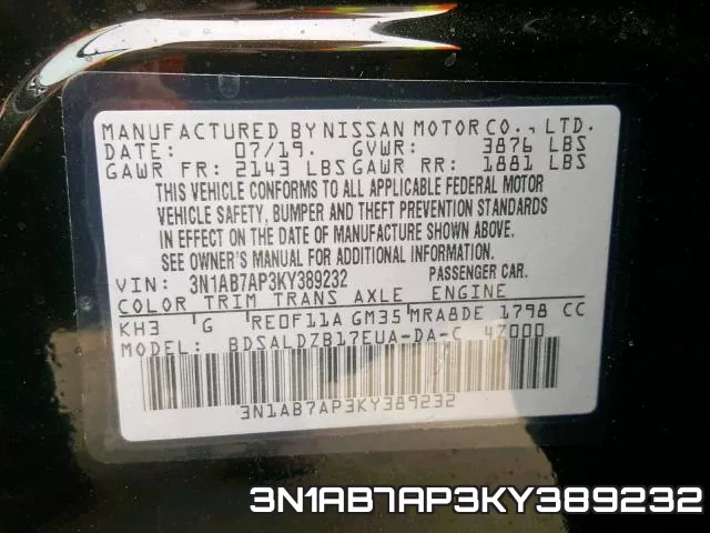 3N1AB7AP3KY389232 фото 2