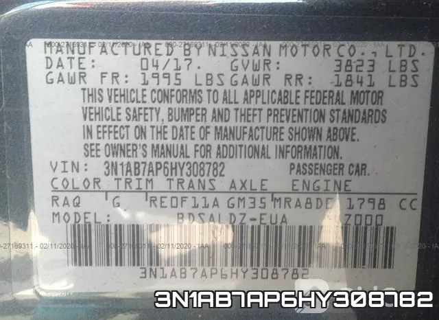 3N1AB7AP6HY308782 фото 10