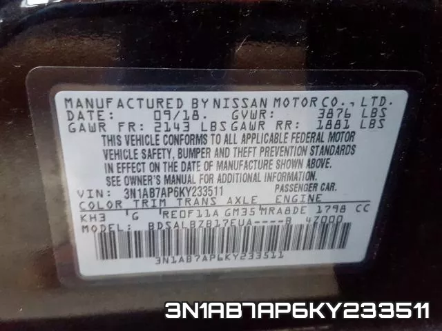 3N1AB7AP6KY233511 фото 2