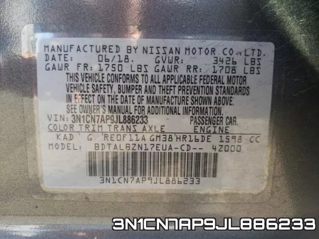 3N1CN7AP9JL886233 фото 2