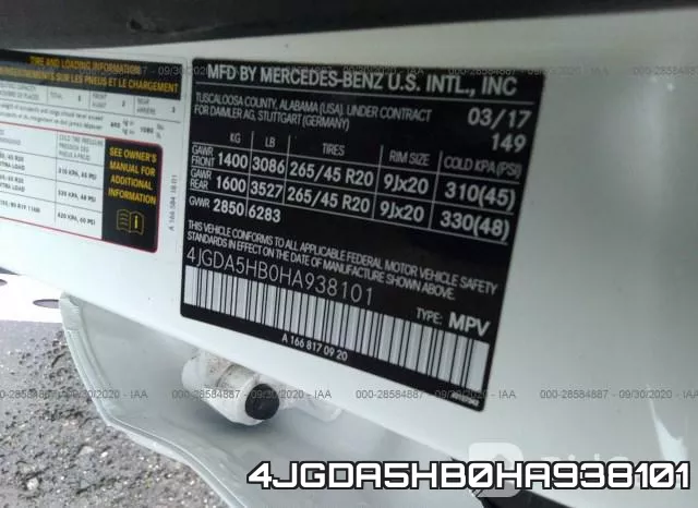 4JGDA5HB0HA938101 фото 9