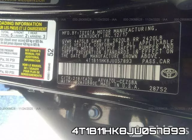 4T1B11HK8JU057893 фото 10