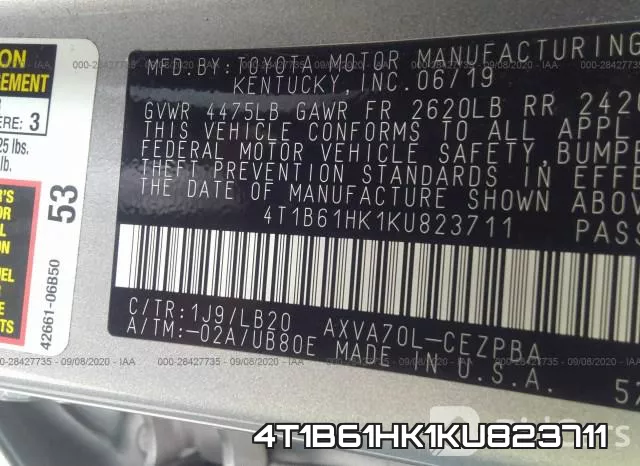 4T1B61HK1KU823711 фото 10