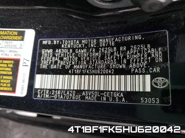 4T1BF1FK5HU620042 фото 2