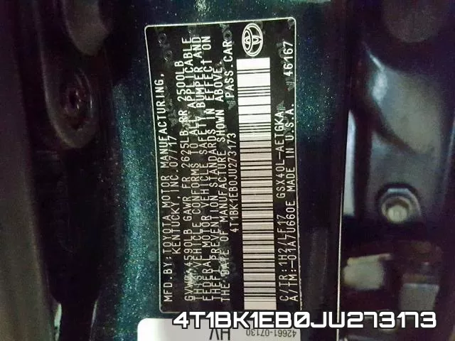 4T1BK1EB0JU273173 фото 2