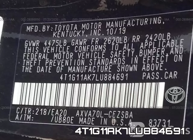 4T1G11AK7LU884691 фото 10