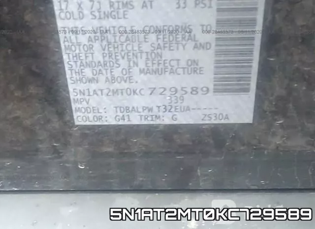 5N1AT2MT0KC729589 фото 10