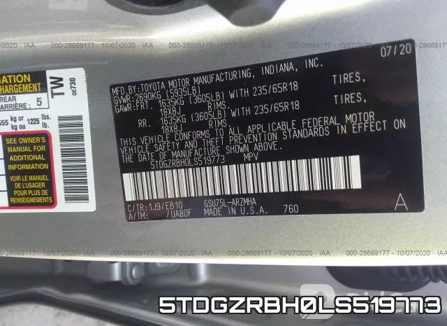 5TDGZRBH0LS519773 фото 10