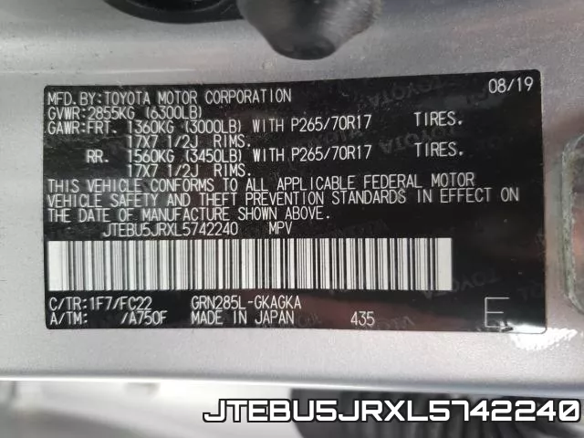 JTEBU5JRXL5742240 фото 2