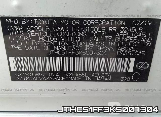 JTHC51FF3K5007304 фото 10