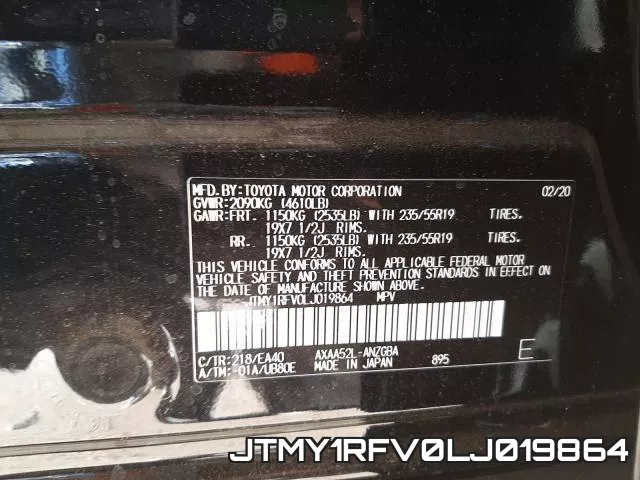 JTMY1RFV0LJ019864 фото 2
