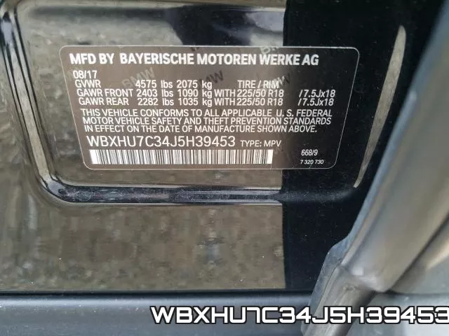 WBXHU7C34J5H39453 фото 2
