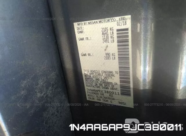 1N4AA6AP9JC380011 фото 10