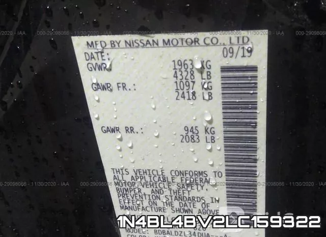1N4BL4BV2LC159322 фото 10