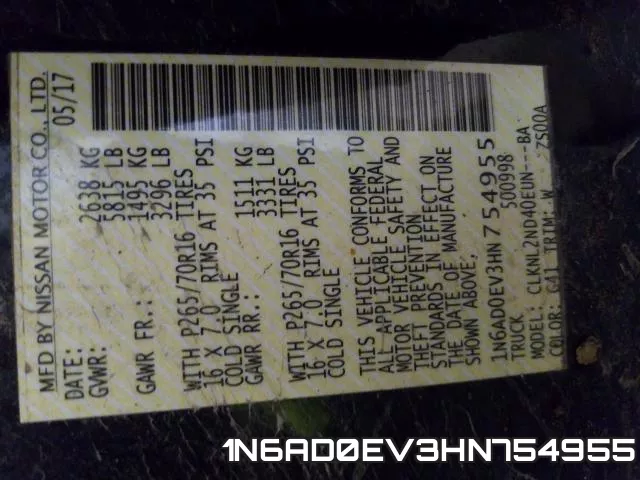 1N6AD0EV3HN754955 фото 2