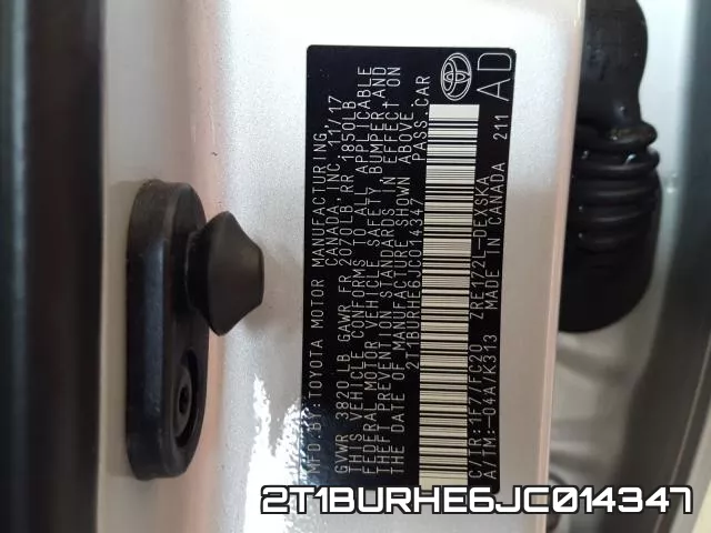 2T1BURHE6JC014347 фото 2