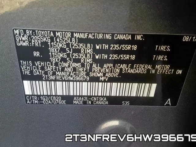 2T3NFREV6HW396679 фото 2