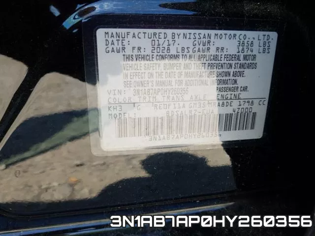 3N1AB7AP0HY260356 фото 2