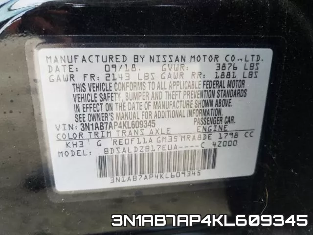 3N1AB7AP4KL609345 фото 2