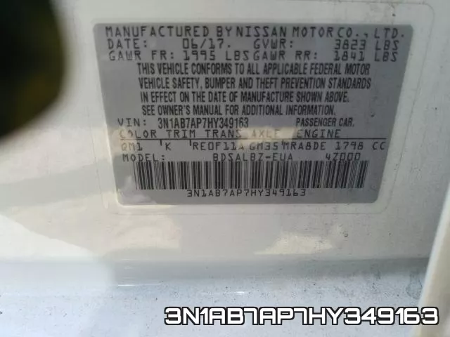 3N1AB7AP7HY349163 фото 2