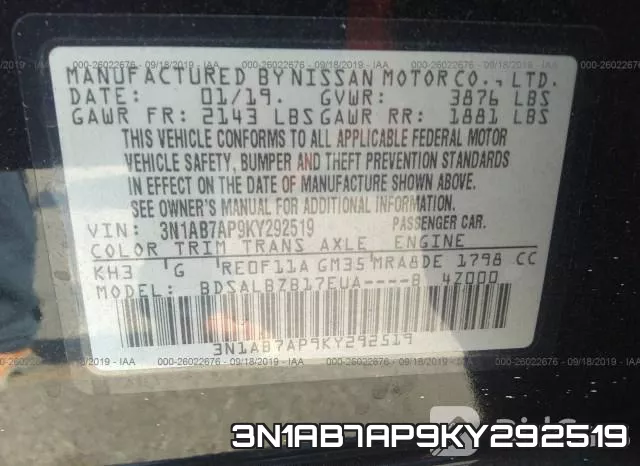 3N1AB7AP9KY292519 фото 10