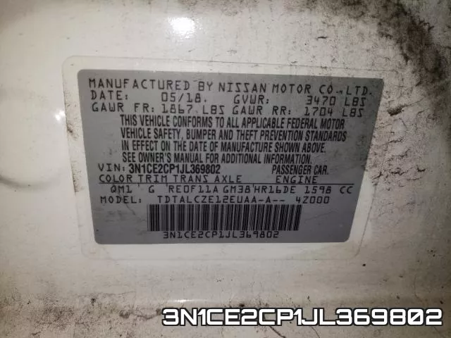 3N1CE2CP1JL369802 фото 2