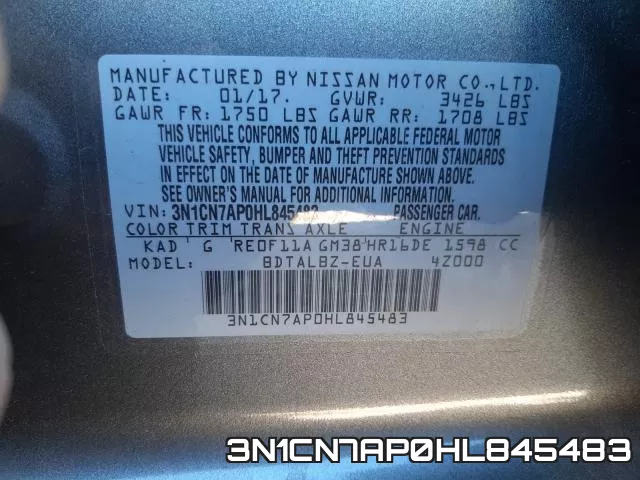 3N1CN7AP0HL845483 фото 2