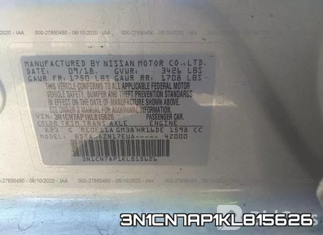 3N1CN7AP1KL815626 фото 10