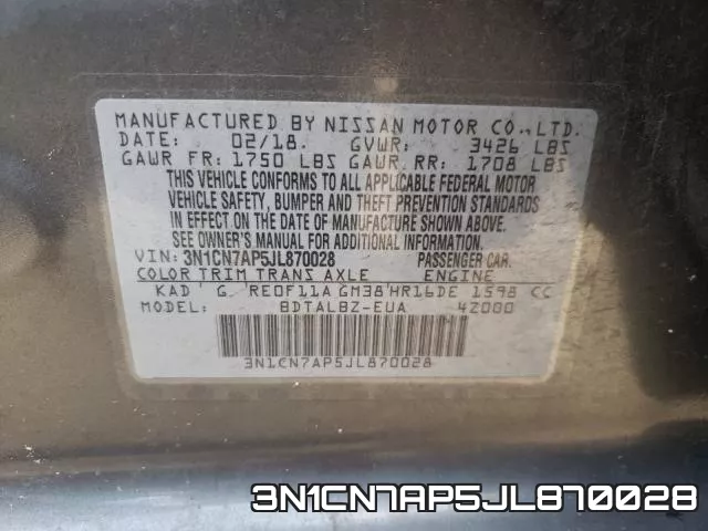 3N1CN7AP5JL870028 фото 2