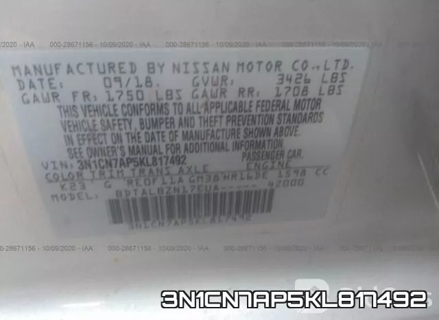 3N1CN7AP5KL817492 фото 10